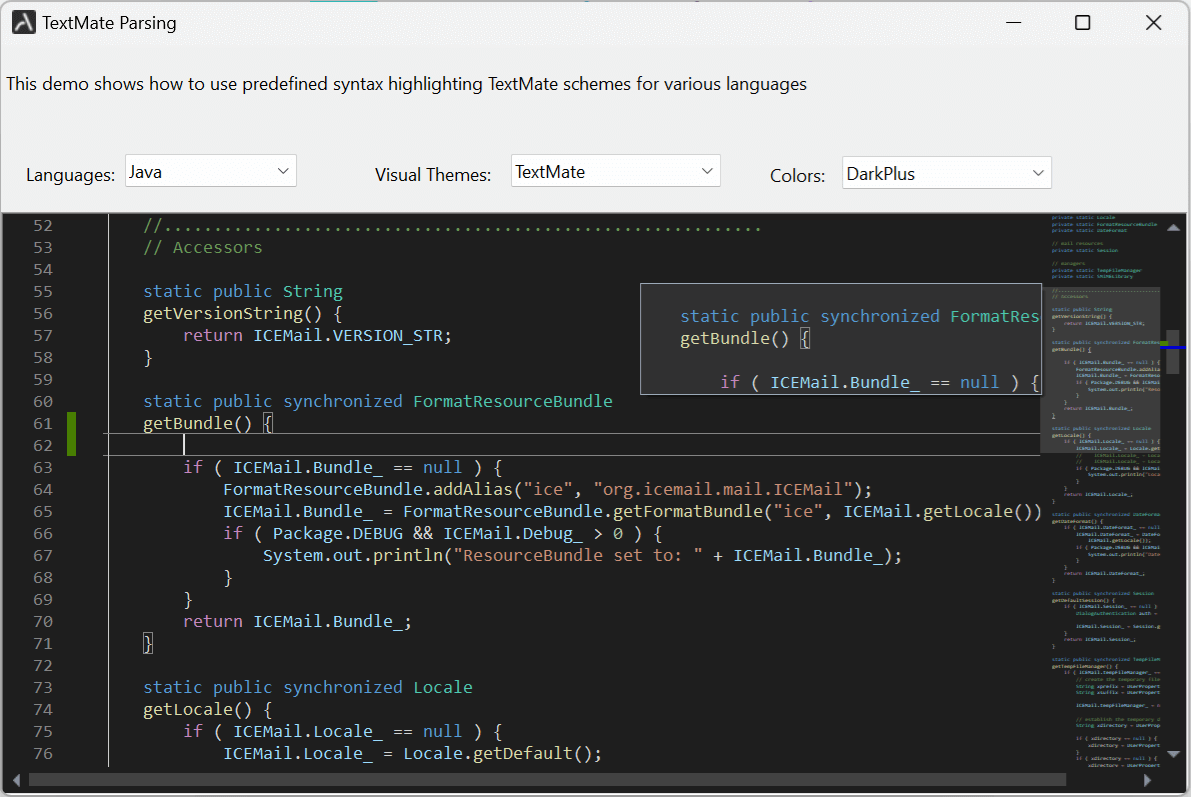 TextMate parsing and Visual Studio Code look and feel - AlterNET Software
