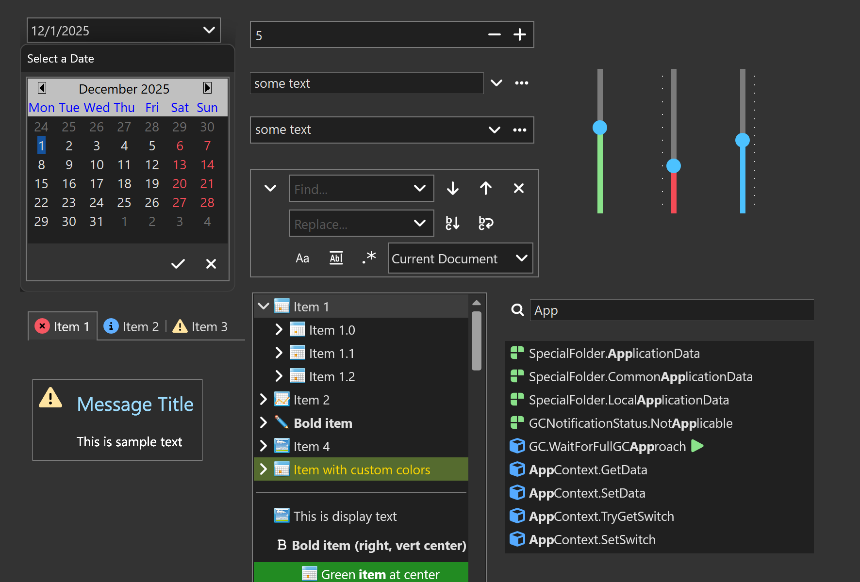 AlterNET UI - Controls